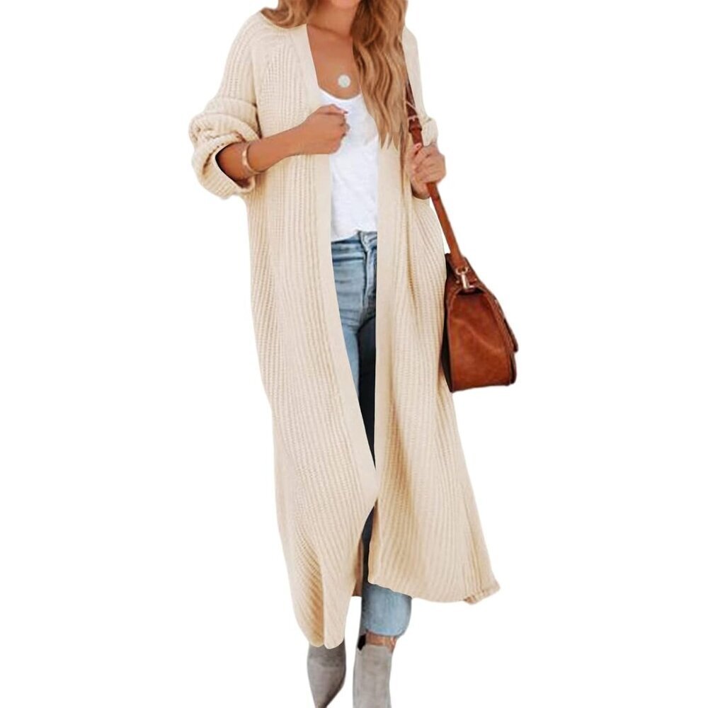 Women's Long Knit Cardigan Oversized Duster Coat Fall Casual Cozy